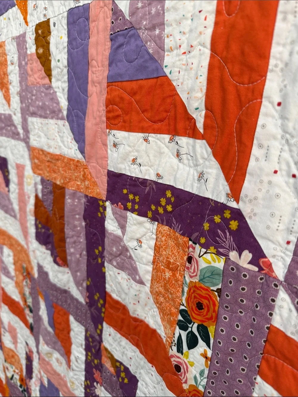 Beequilted colorful patchwork